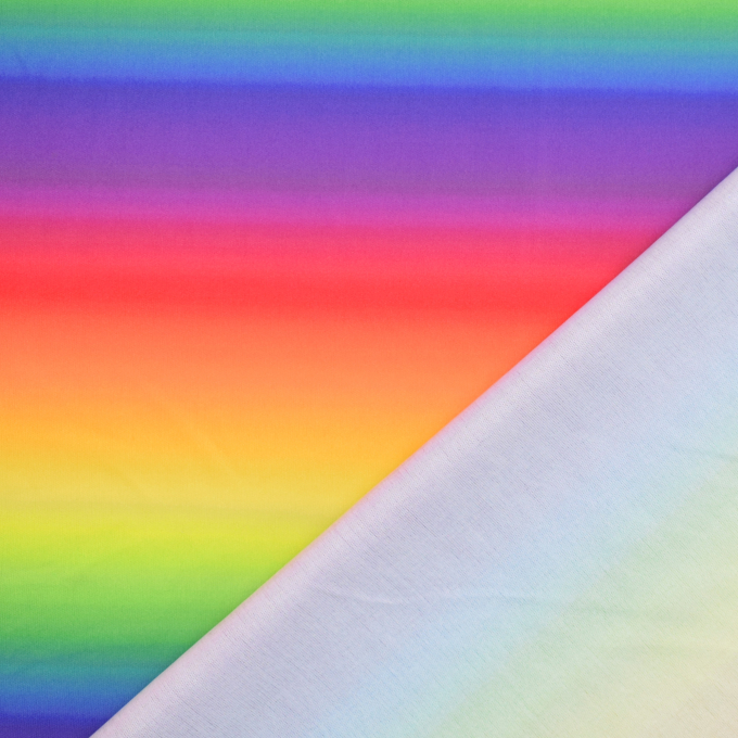 Polyester jersey Rainbow, veelkleurig