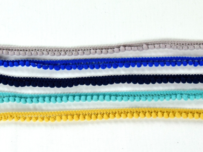 Pomponband klein, turquoise