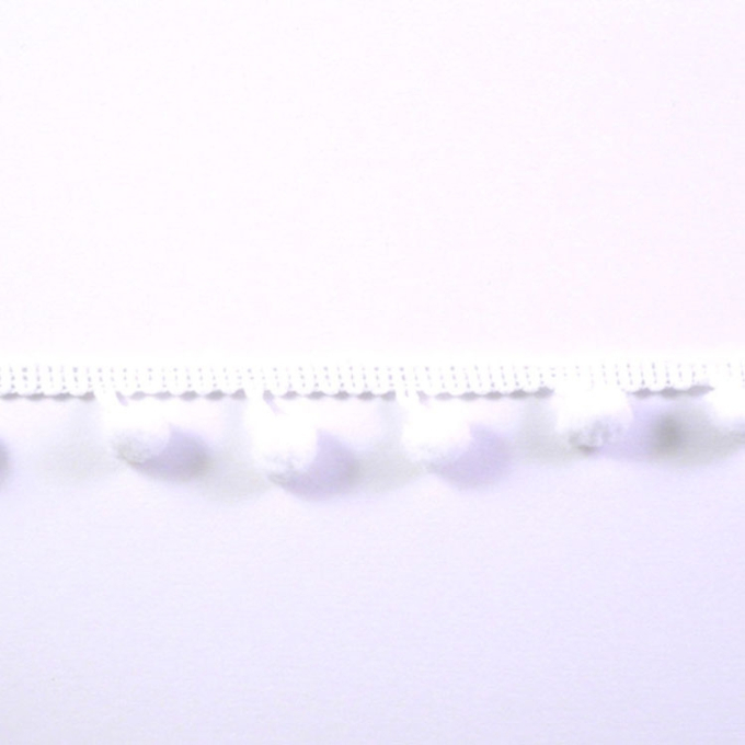 Pomponband middelgroot, 20 mm, wit