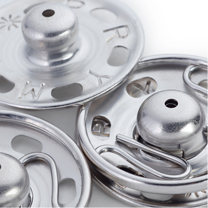 Prym 12 Boutons pression à coudre argent 11 mm