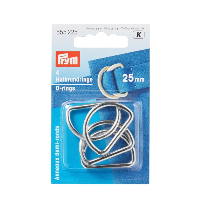 D-ringen, 25 mm, zilverkleurig mat