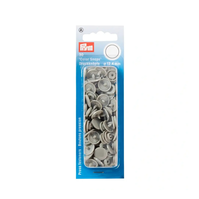 Boutons pression 12,4 mm, gris marron