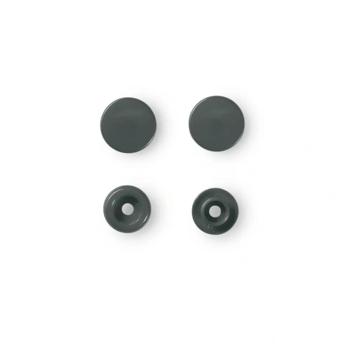 Prym Boutons pression Color Snaps ronds 12,4 mm, gris foncé