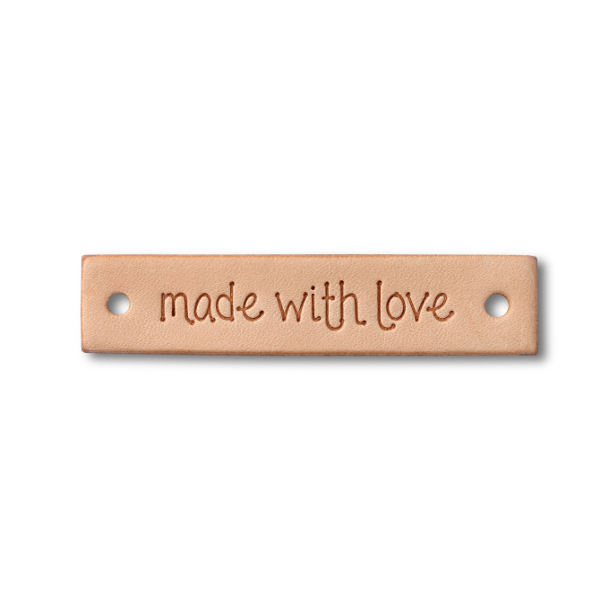 Prym Label Leder Made with love rechteckig