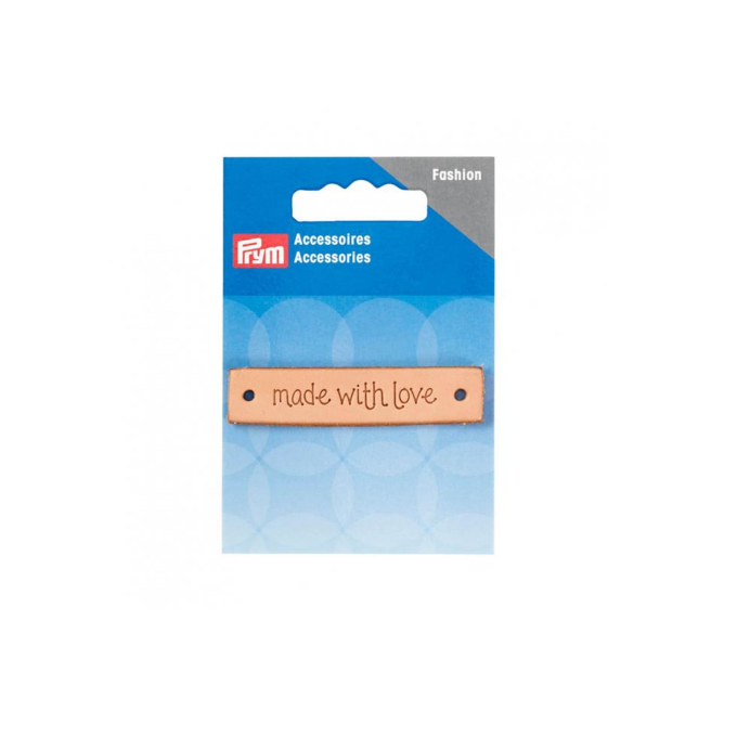 Prym Label Leder Made with love rechteckig
