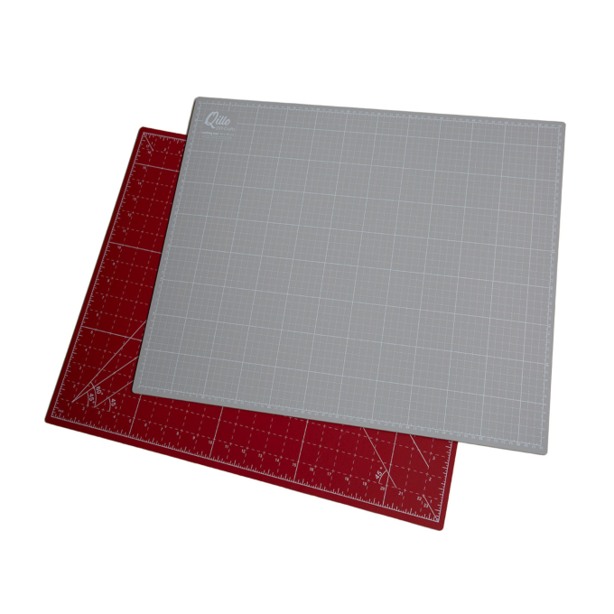 Qillo Schneidematte 60 x 45 cm, rot-grau