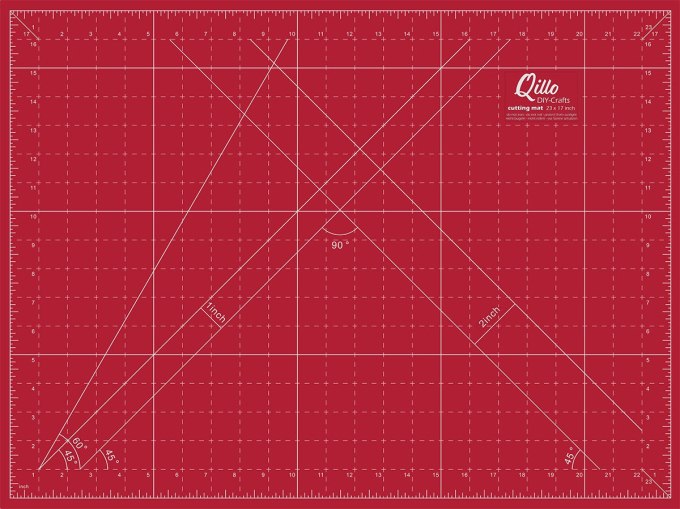 Qillo Schneidematte 60 x 45 cm, rot-grau
