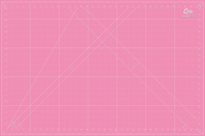 Qillo cutting mat 60 x 45 cm, turquoise-pink