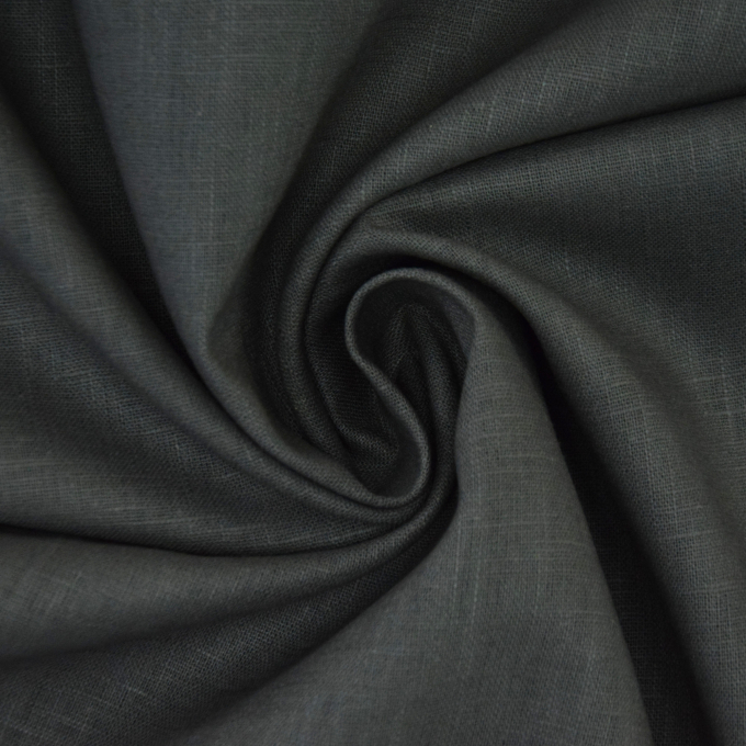 Tissu ramie id. lin uni, gris foncé