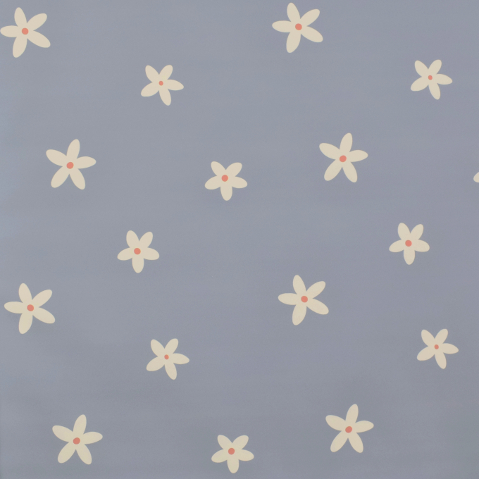 Rain coat fabric Aqua Protect daisies, smoky-blue