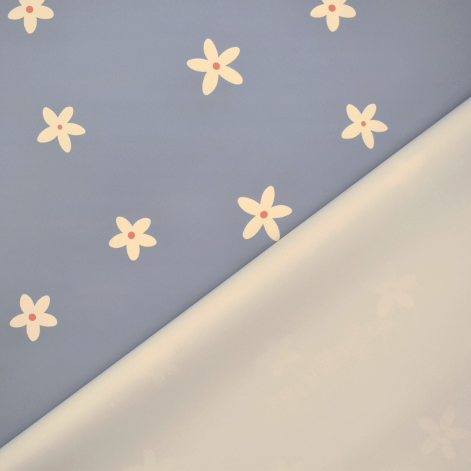 Rain coat fabric Aqua Protect daisies, smoky-blue