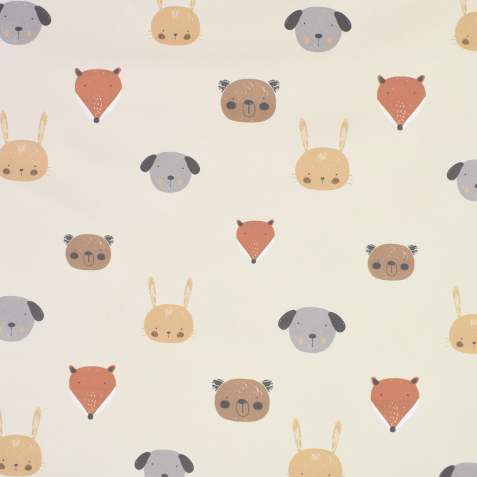 Rain coat fabric Aqua Protect Happy Animals, beige