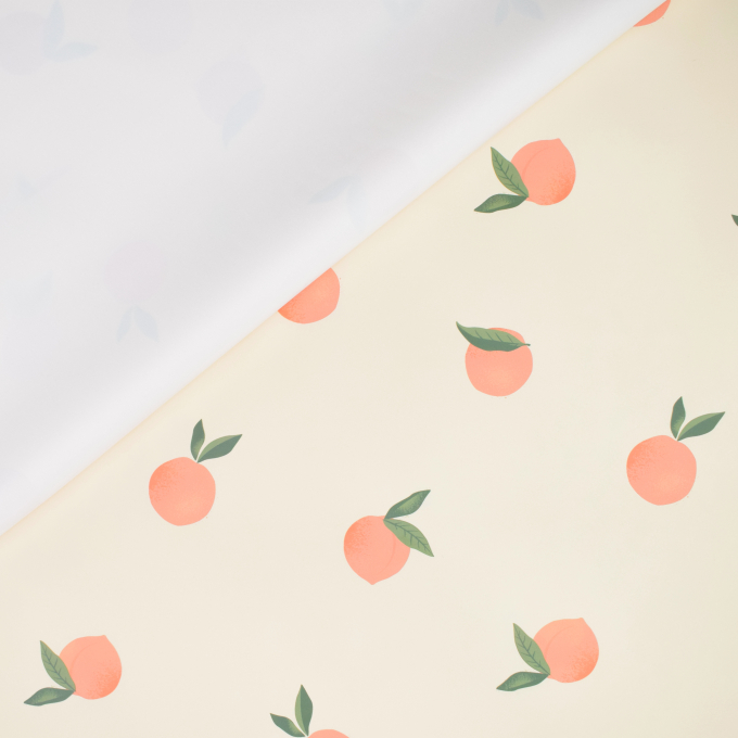 Tissu imperméable Aqua Protect Pêches, blanc vanille