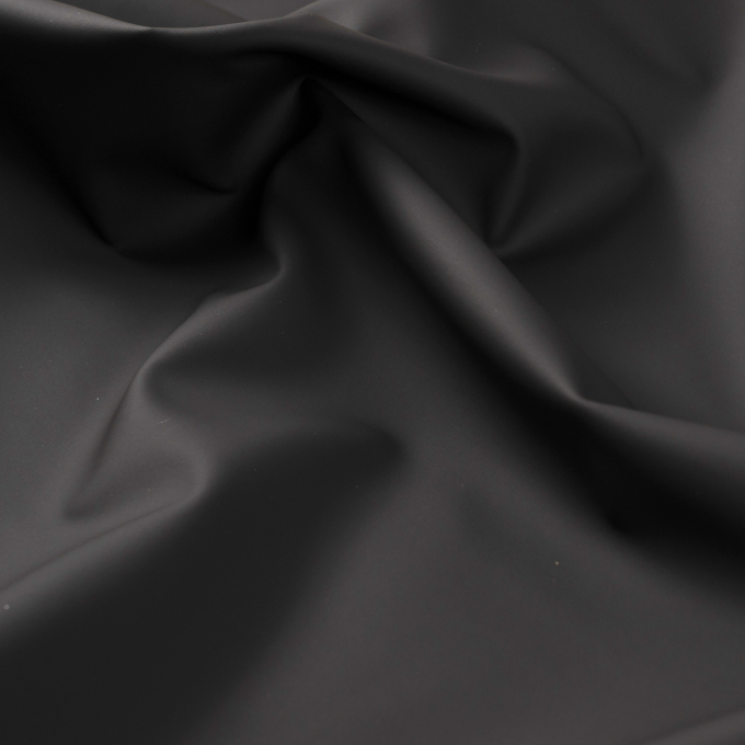 Regenjackenstoff mit Fleeceabseite, schwarz