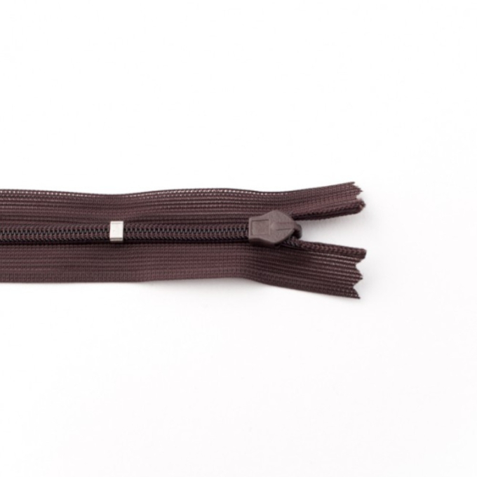 Fermeture éclair invisible 25 cm, marron