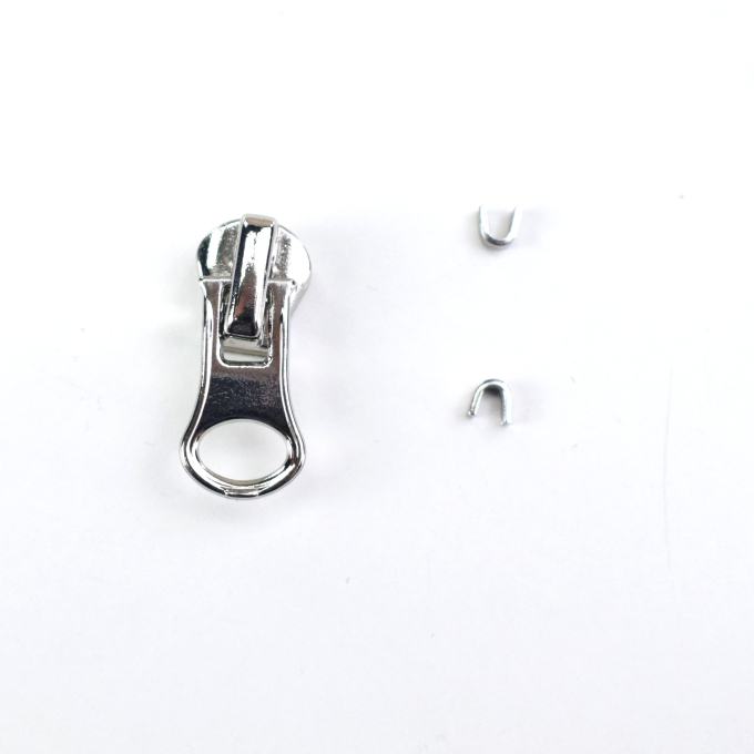 Reißverschluss Schieber-Set, silber