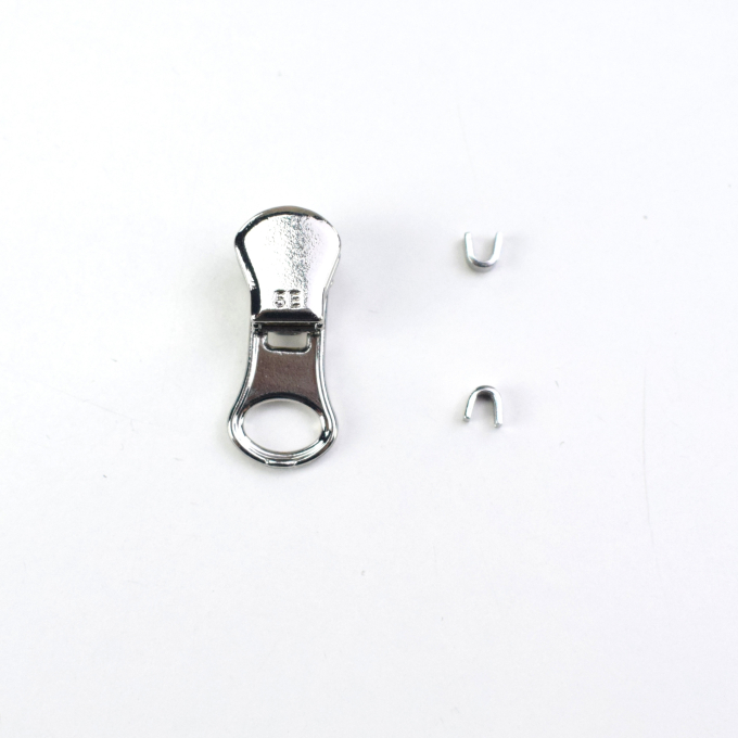 Reißverschluss Schieber-Set, silber
