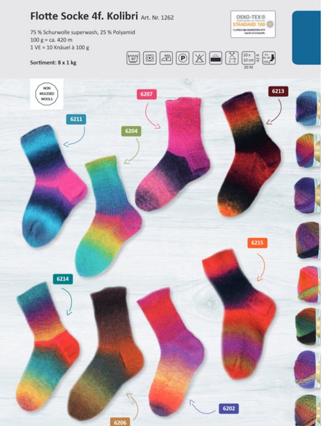 Rellana Flotte Socke 4-fach Kolibri, 6206