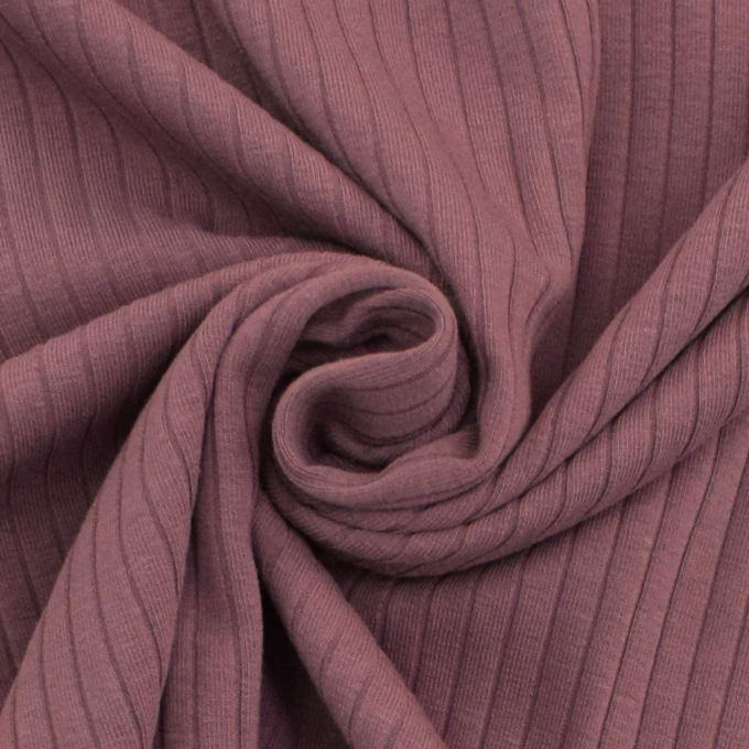 Tissu jersey de coton côtelé, vieux lilas