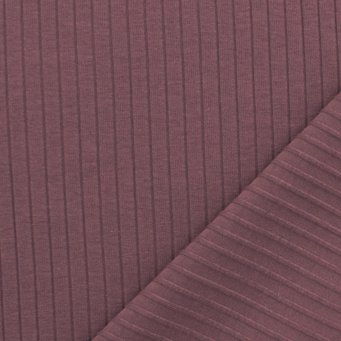 Tissu jersey de coton côtelé, vieux lilas