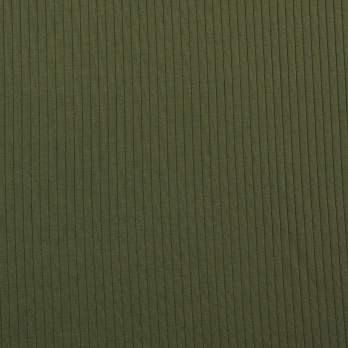 Tissu jersey de coton côtelé, vert olive