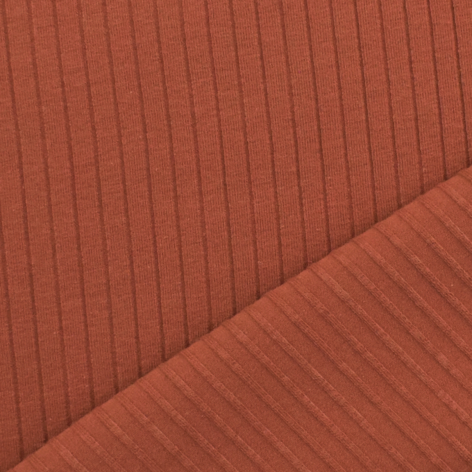 Tissu jersey de coton côtelé, rouille