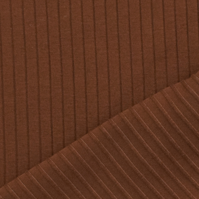 Tissu jersey de coton côtelé, terracotta