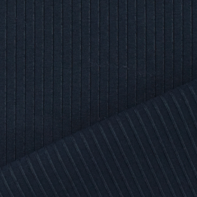 Tissu jersey côtelé, bleu foncé