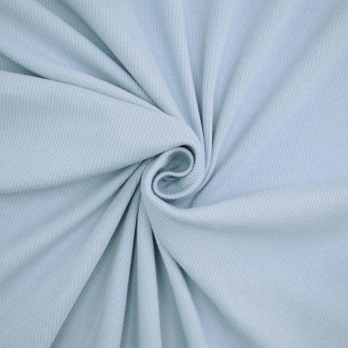 Tissu jersey côtelé Mini, bleu clair