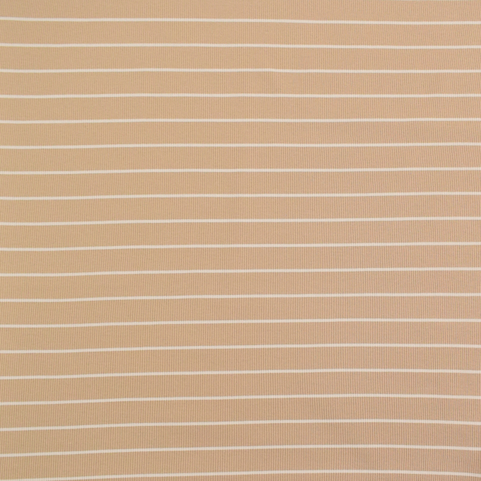 Tissu jersey de coton côtelé stripes, beige