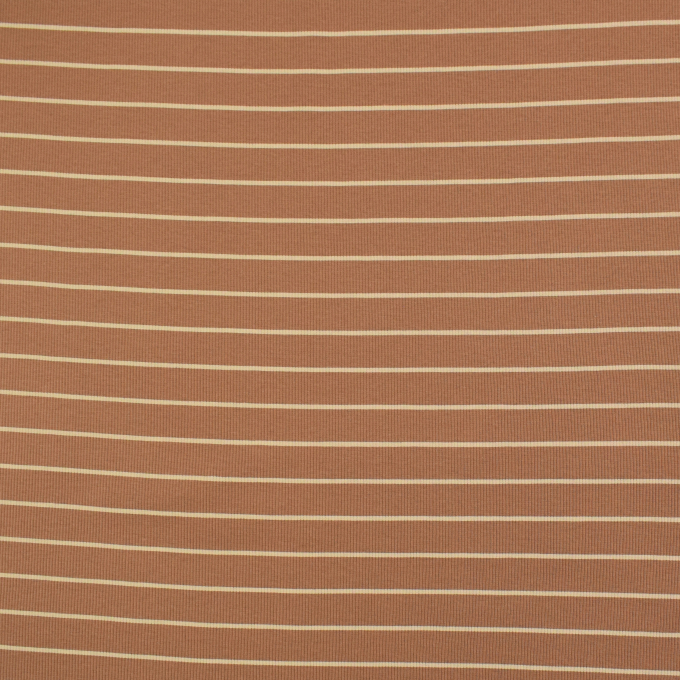 Tissu jersey de coton côtelé stripes, marron