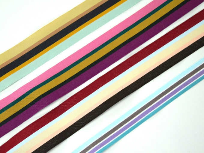 Ruban de reps Retro stripes menthe 35 mm