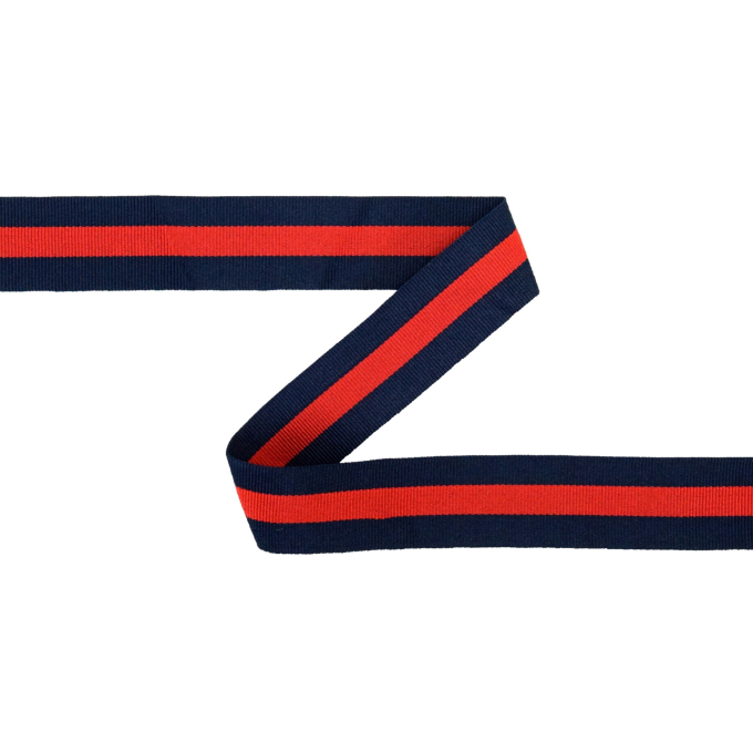 Ribbon Stripes 2, dunkerblauw - rood