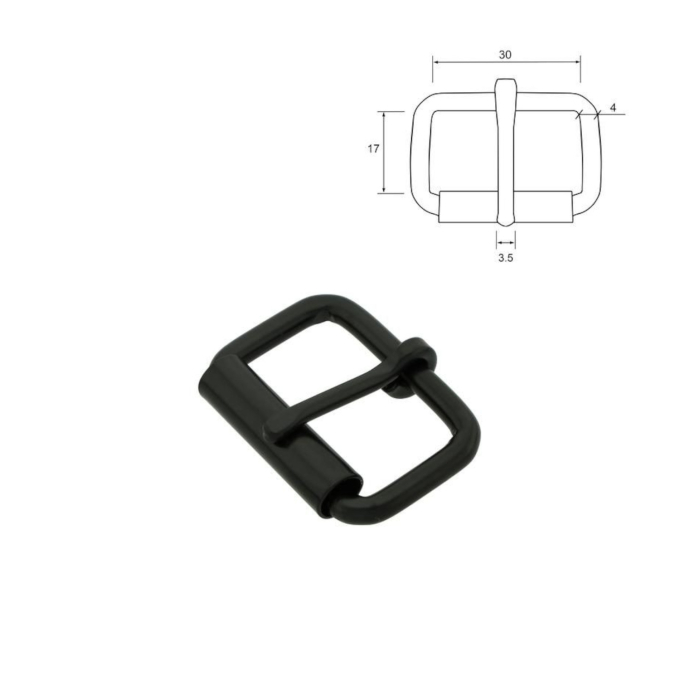 Metalen gesp, 30mm, zwart