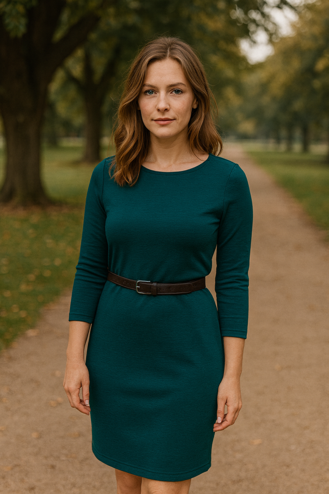 Punta di Roma jersey stof Paula, petrol