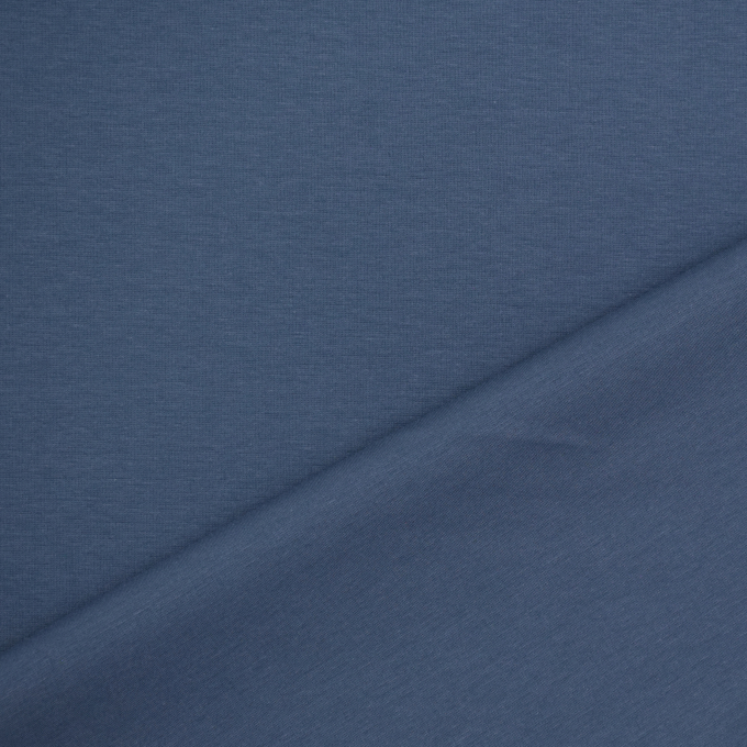 Tissu jersey punta di roma romanite uni, bleu denim