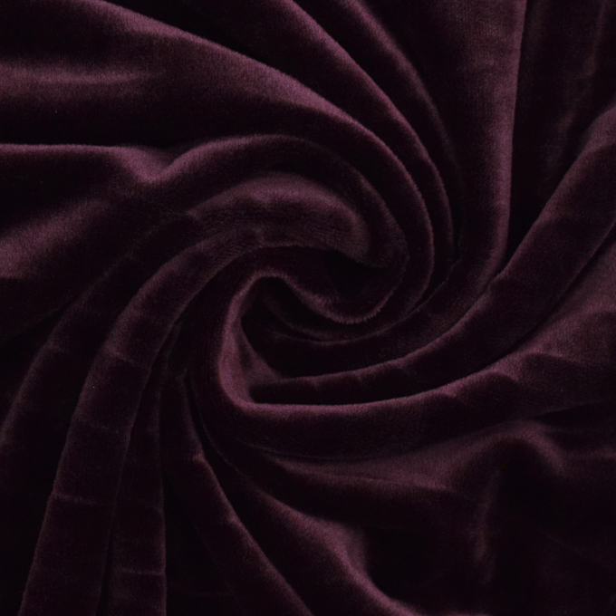 Tissu jersey velours, lie de vin