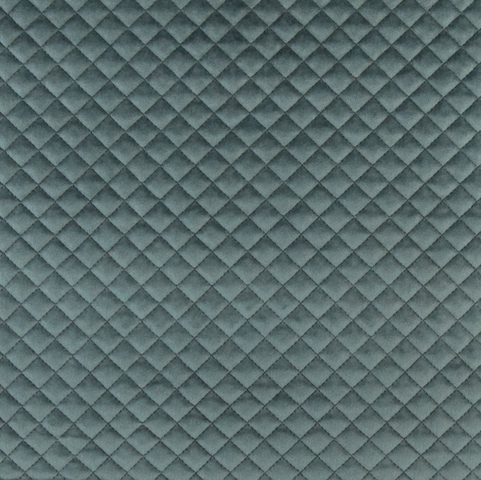 Velvet Upholstery fabric diamond quilted, charcoal-grey
