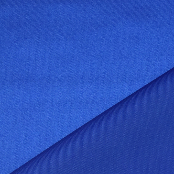 Tissu satin polyester léger uni, bleu royal