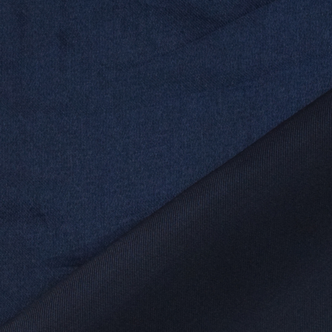 Tissu satin polyester léger uni, bleu foncé