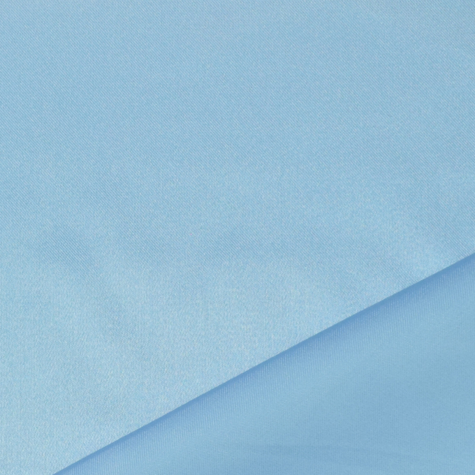 Tissu satin polyester léger uni, bleu clair