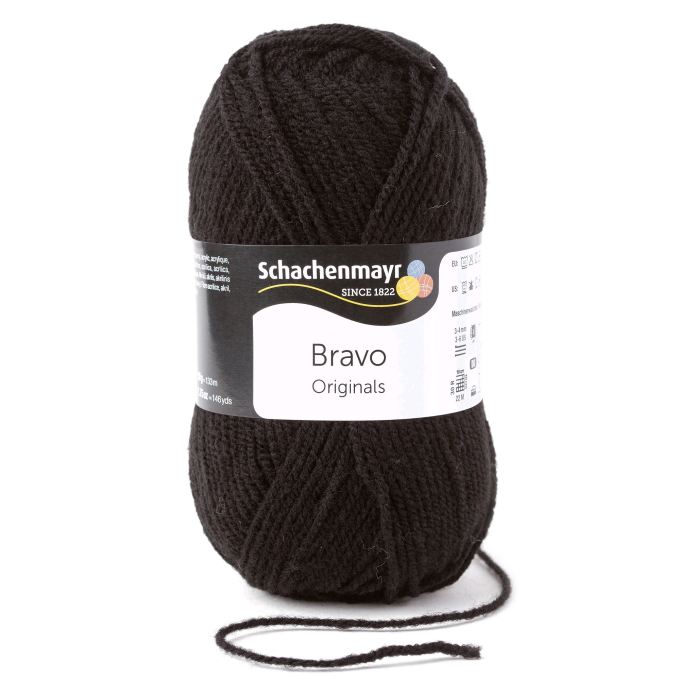 Schachenmayr Wol Bravo uni 50 g zwart