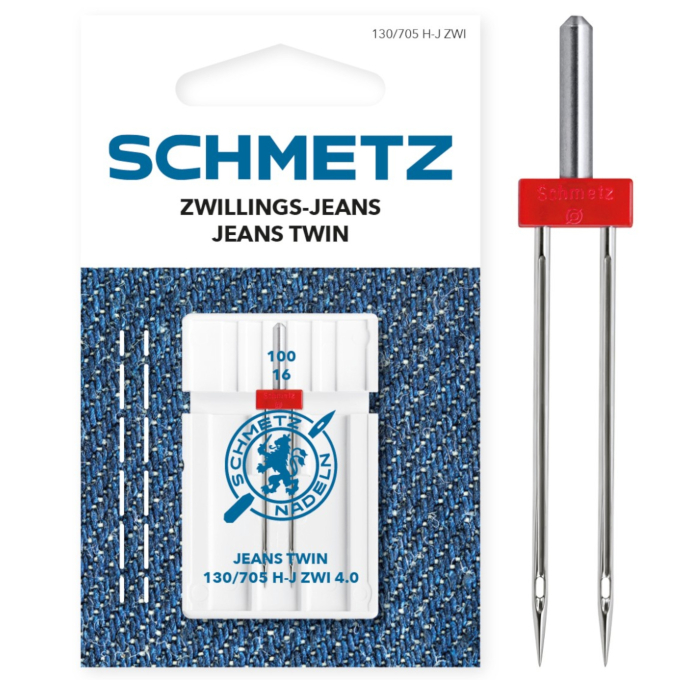 Schmetz Doppelnadel / Zwillingsnadel 130/705, Jeans 100/4,0 mm