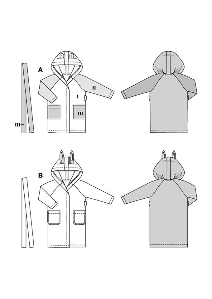 Naaipatroon badjas Kids Burda 9219, Nl/Dui/En/Fr