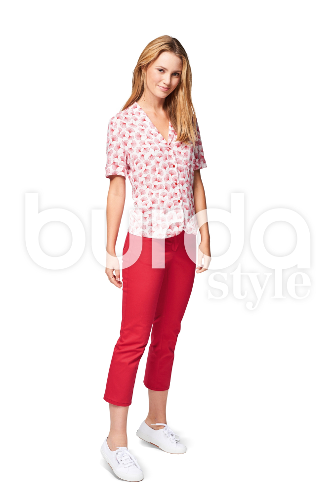 Blouse , Shawl Collar, Burda 6533, Dui/En/Fr