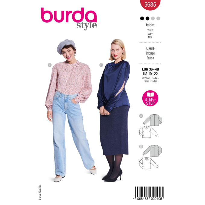 Schnittmuster Bluse, Burda 5685