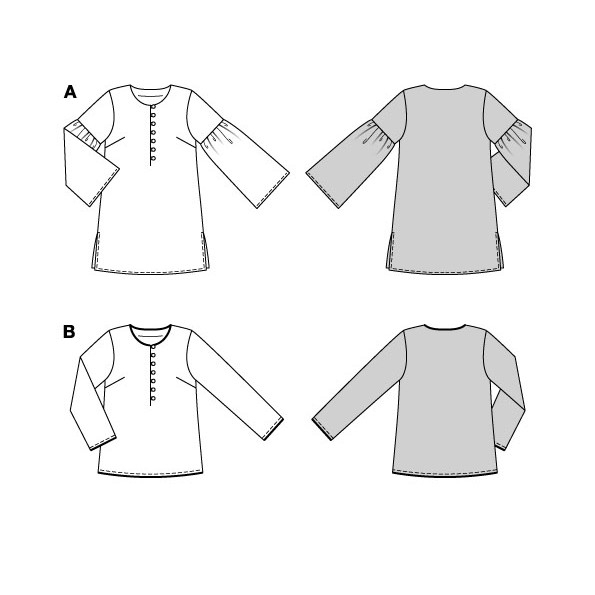 Naaipatroon blouse, Burda 5822, Nl/Dui/En/Fr