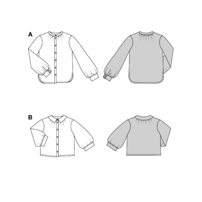 Naaipatroon blouse, Burda 5847, Nl/Dui/En/Fr