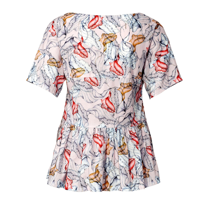 Naaipatroon blouse , Burda 5856, Dui/En/Fr