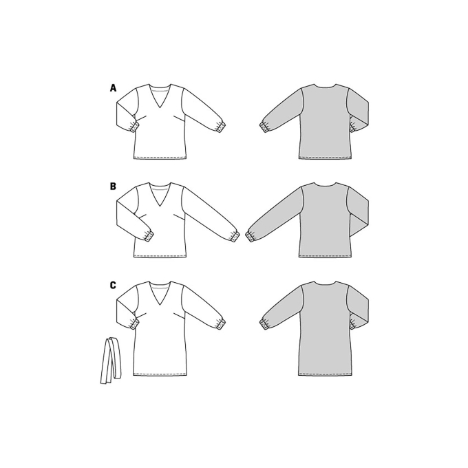 Naaipatroon blouse, Burda 5924, Nl/Dui/En/Fr